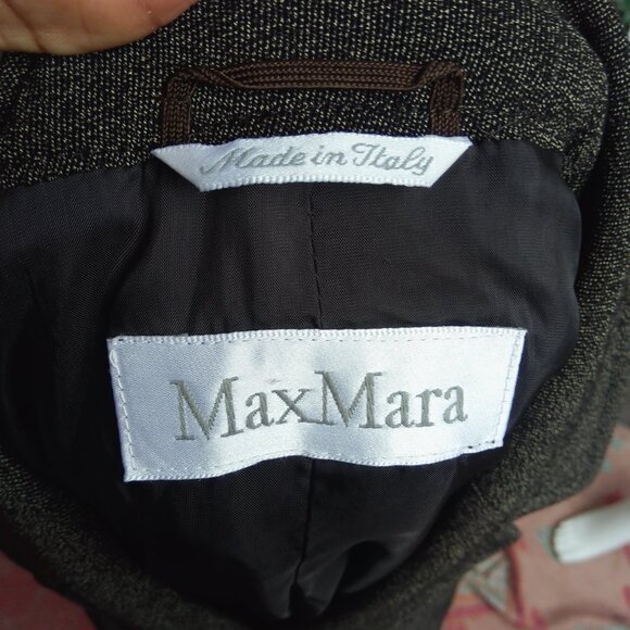 MaxMara Single Breasted Virgin Wool Blend Blazer Jacket Women Size 8 - Picture 7 of 10